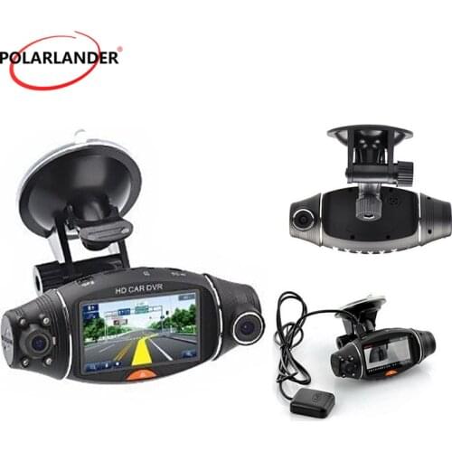 GPS Logger Video Recorder Dual Lens Dash Cam 1080P Infrared Night Vision TFT LCD Camera G-sensor Car Camera DVR R310 2.7 Inch