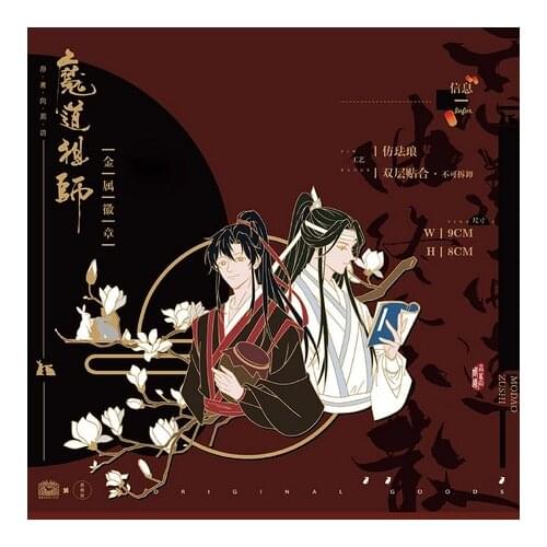 Grandmaster of Demonic Cultivation MDZS Wuxian Wangji Metal Badge Button Brooch Pins Cosplay Collection Souvenir Toys Untamed