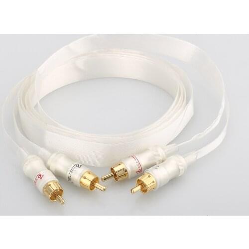 2020 Hifi silver plated cable Blue white Heven king snake Gold Plated RCA interconnect cable