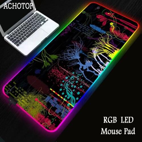 Playstation Ps4 LED Light Gaming Mouse Pad RGB Large Keyboard Cover Rubber Base Computer Carpet Desk Mat PC Game Mouse Pad