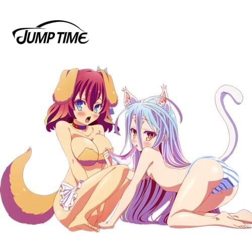 JumpTime 13cm x 8.6cm Creative Car Styling Sexy Anime Fox Girl Stephanie Dora Beauty Decal Windows Bumper 3D Car Stickers