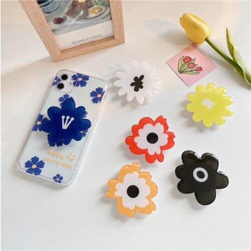 Kawaii Korean 3D Flower Folding Mobile Phone Grip Stand Holder For iPhone Samsung Huawei Cute Cartoon Kickstand Bracket Griptok