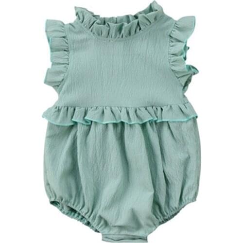 Newborn Baby Girl Ruffle Jumpsuit Bodysuit Clothes Outfit Summer Baby Girl Bodysuits 2019 New Hot Sale Cotton O-neck 0-24M