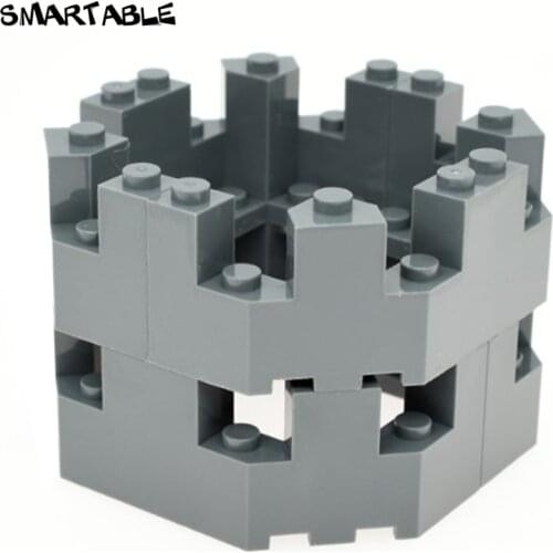 Smartable 4x8x2.3 1/2 Castle Walls Tower Building Block MOC Parts Toys For Kids Creative Compatible 6066 10pcs/lot