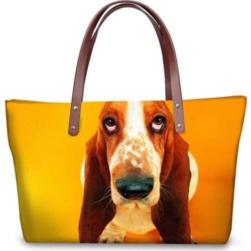 Colorful Animal Dog Print Women Top-handle Bags Luxury Designer Tote Cross-body Bags for Female Big Bolsas Feminina