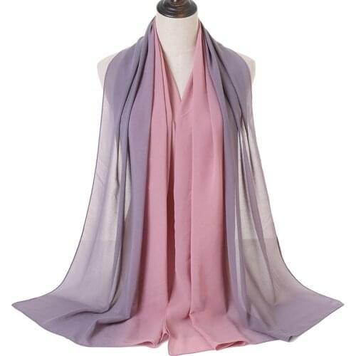 Fashion Lurex Ombre Bubble Chiffon Scarf Women Muslim Hijab Gradient Chiffon Scarves Stole Long Female Islam Bufanda 180*70cm
