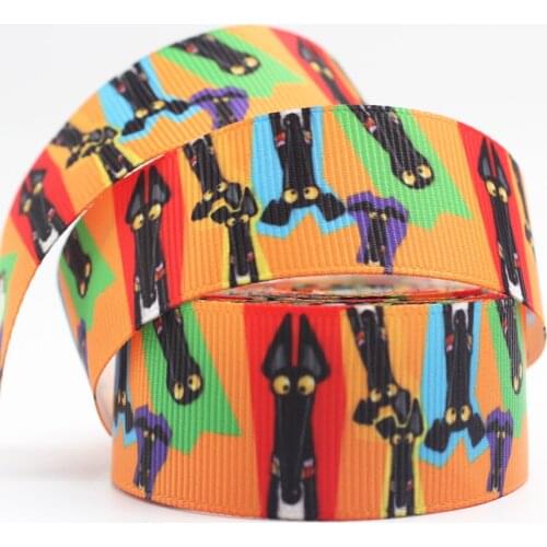 Cartoon Dog Ribbon Groagrain Wedding Party Decoration Ribbon Printed Brithday Gift22mm 25mm 38mm 57mm 75mm