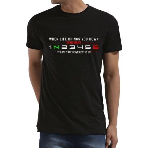 Motorcycle Motorbike Gear Shift Men Black Tshirt 1N23456 1 N 2 3 4 5 6 Cool Tee 2019 New T-Shirts Men Mens Clothing High Quality