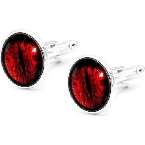 XK-5HXK0217 French Suits Cufflinks with Strange Red Eye Pattern Retro Men Shirts Sleeve Nails 5 Colors Cuff Link for Collection