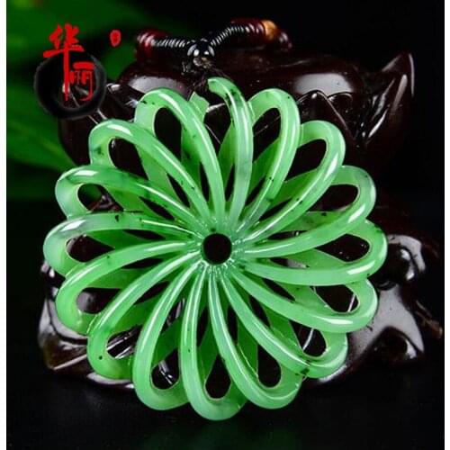 Natural jasper jade pendant hollow hand-carve every dog has his day flower jade pendants brand men necklace jadeite jade jewelry