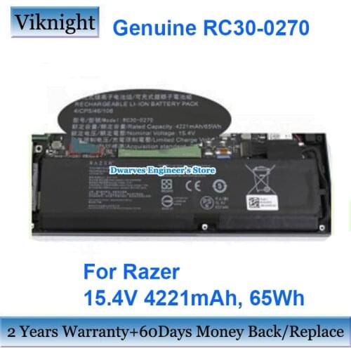 Genuine RC30-0270 RC300270 Battery For Razer Blade 15 Base Series RZ09-01682 RZ09-02705E76 RZ09-02705E76-R3U1 15.4V 4221mAh 65Wh