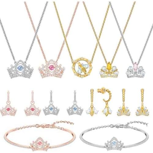 SWA original classic brand crown bracelet necklace gem is suitable for ladies to attend party jewelry wholesale gifts