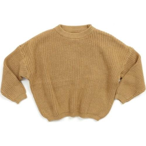 Autumn Winter Kids Baby Boys Girls Sweaters Winter Warm Thick Soft Knited Solid Long Sleeve Tops Sweaters Outwears 0-5Y