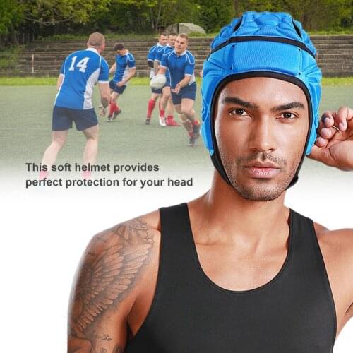 Adjustable Pressional Football Goalkeeper Helmet Anti-Collision Rugby Cap Soft Padded Headgear Head Guard Protector Kids Adults