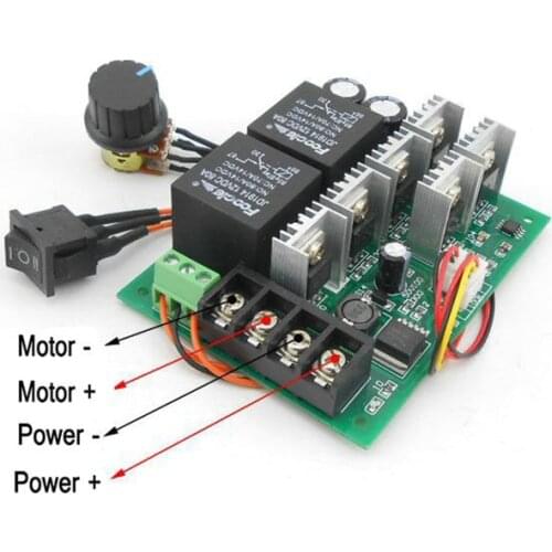 DC 12/24/36/48V 60A PWM Motor Speed Controller CW CCW Reversible Switch