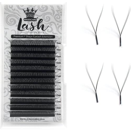2021 Newest Y-Shaped Eyelash Extensions Synthetic Y Type False Eyelashes New Style Extension Volume Eye Lashes 8-15mm C/D Curl