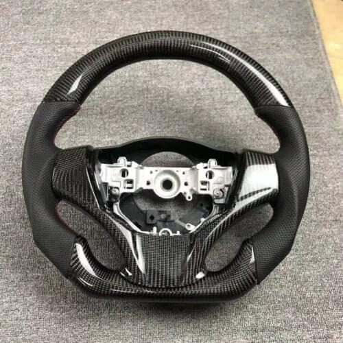 Racing Cuatomized Real Carbon Fiber Sports Steering Wheel Alcantara Leather compatible for Toyota Vois Yaris L 2013-2021