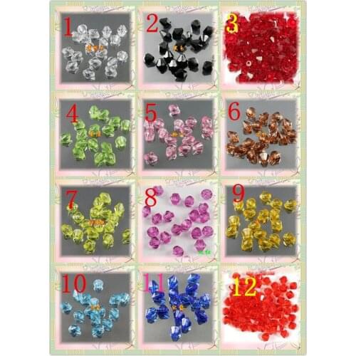 18 Colour For Choose ,6mm 1000pcs/bag Crystal Glass Faceted Bicone Beads , DIY Round Quartz