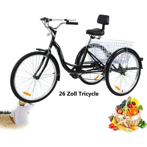 Yonntech 26 inch 7 Speed 3 Wheels Tricycle for Adult Senior Shopping Cart with Free Gift
