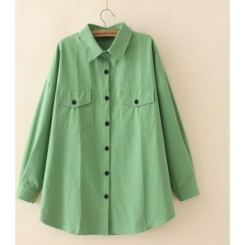 Plus Size Women Spring Autumn Blouse Oversized Solid A-line Tops Elegant Blusas