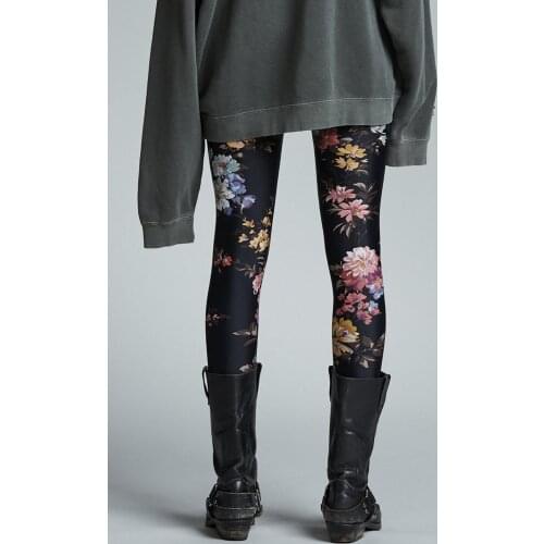 Women Leggings Flower Printed Paddy Casual Slim-Fit Long Pencil Pants Female Fashion Trousers Clearence Price