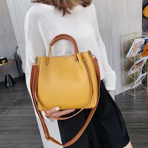 Female Bucket Crossbody Bags For Women 2020 Leather Handbag Designer Sling Sac A Main Ladies Hand Shoulder Messenger Bag yellow