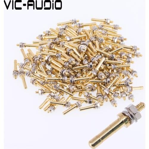 DIY HIFI Turret lug Audio Strip Tag Board Turret Board Terminal Lug Board For Tube Amplifier Kit DIY Copper Plated Gold Turrets