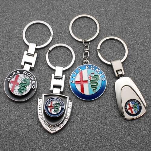 1Pcs 3D Metal Car Styling Emblem Keychain Key Chain Rings For alfa romeo 159 147 156 giulietta 147 159 mito Auto Accessories