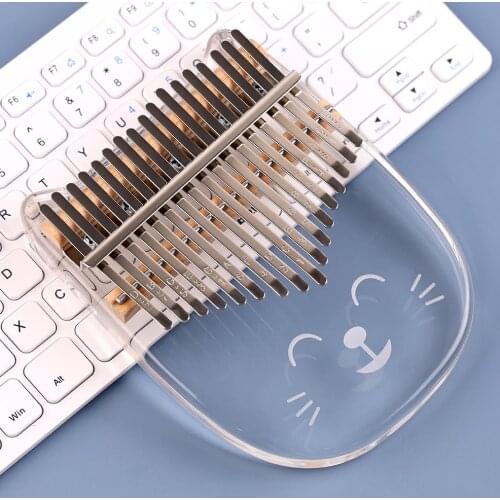 17 Keys Transparent Cartoon Kalimba Acrylic Thumb Finger Piano Lightweight Portable Music Elements for Beginner