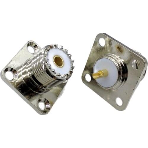 SL16 UHF Female jack RF coaxial connector 4-hole panel mount with solder post 25x25mm M type Female panel RF connector 10pcs/lot