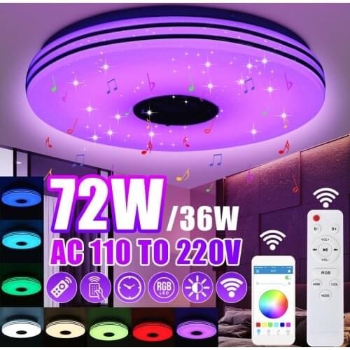 36W 72W Modern RGB LED Ceiling Lamp Home Lighting APP bluetooth Music Light Bedroom Lamp Smart Ceiling Light With Remote Control