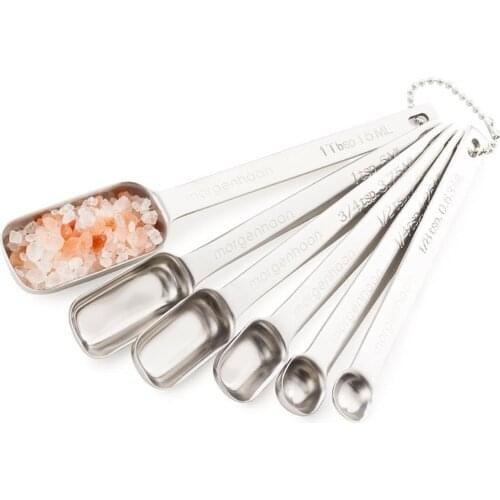 6pcs Measuring Spoons Stainless Steel Spices Measuring Spoon Kitchen Gadgets For Cooking