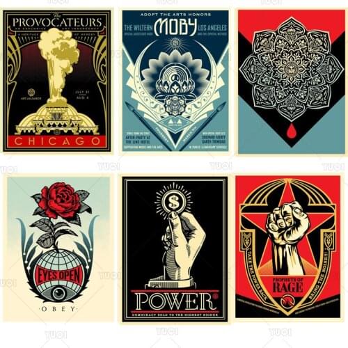 Abstract Shepard Fairey Art Street Poster Canvas Paintings Vintage Prints Wall Pictures for Living Room Interior Decor