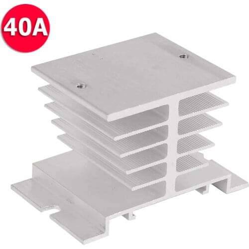 Small Din Rail Mounted Aluminum Radiator Dissipation Heat Sink Suit for Single Phase SSR SSR-40DA 10A 25A 40A Solid State Relay
