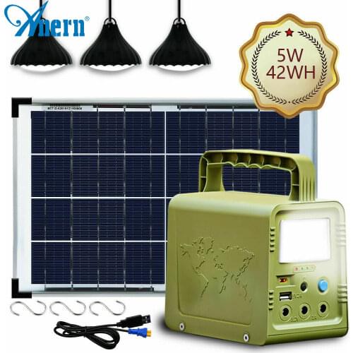 Anern Solar Panel Outdoor Portabl Power Storage Generator Home System Kit 5V USB Charger r Portable Solar Generator For Outdoor