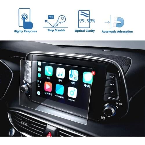LFOTPP Car Multimedia Screen Protector For Tucson 2019 Navigation Tempered Glass Screen Protector Auto Interior Protect Sticker