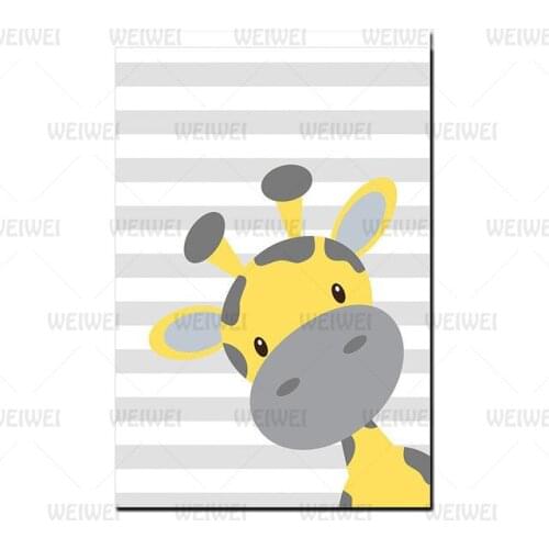 Cartoon Giraffe Wall Art Nursery Room Fashion Picture Baby Boy and Girl Room Home Decor Decorative Decoration Lovely Posters