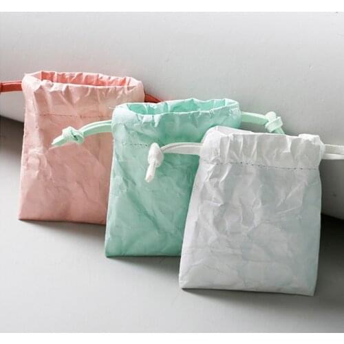 Tyvek Gift Bags 8x10cm 9x12cm 10x15cm 13x17cm Custom Logo Sack Makeup Jewelry Paper Drawstring Pouches