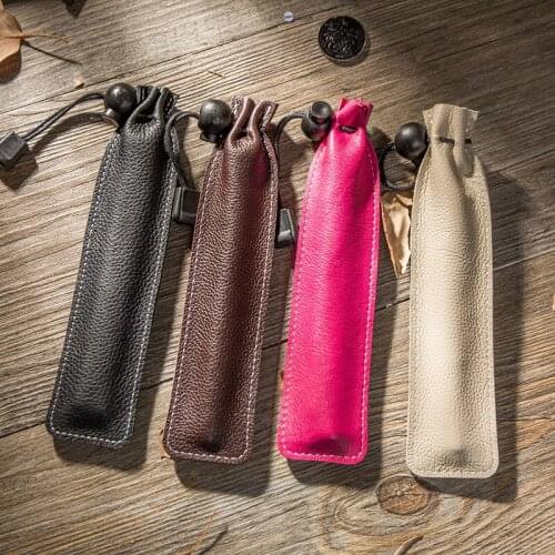 Genuine Leather Pen Case Imported Top Layer Leather Bag Simple Pencil Case Handmade Retro Fountain Pen Jacket Signature Pen Bag