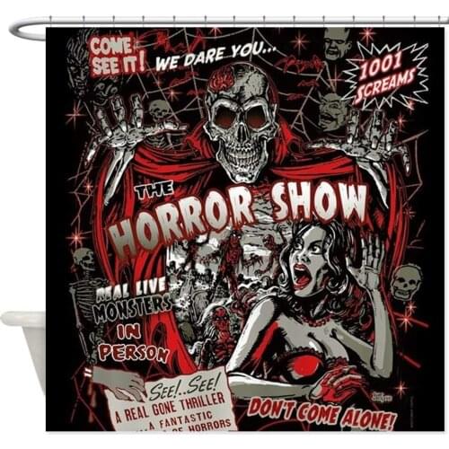 Horror Movie Monsters Spook Show Decorative Fabric Shower Curtain
