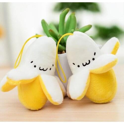 Children Cute Little Banana Plush Toy Mobile Phone Bag Creative Fruit Keychain Pendant Accessory Mini Doll Kid Stuffed Toy Gift