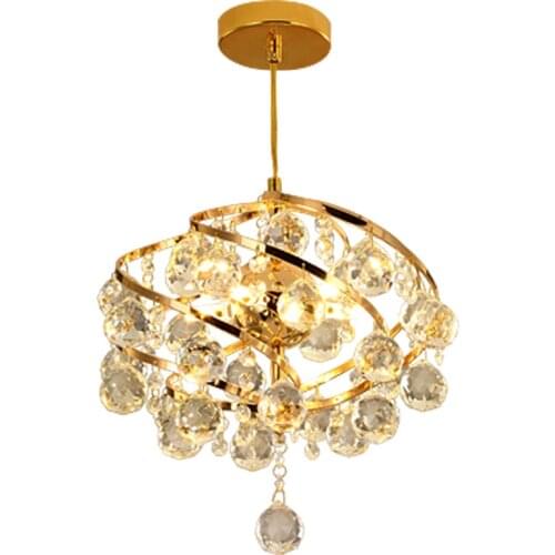 European Crystal Corridor Aisle Small Chandelier K9 Crystal Porch Balcony Entrance American Restaurant Bedroom Golden Chandelier