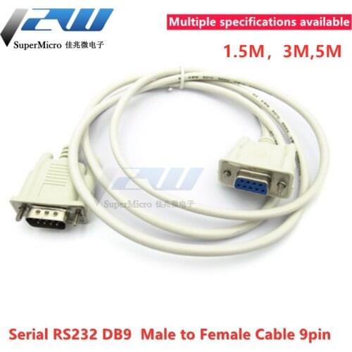 New Computer Extension Transfer Cable Extender Cable 1.5M 3M 5M Serial RS232 9pin Male to Female DB9 9pin PC Converter