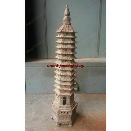 11.5" Tower collection bronze Vintage peace Pagoda /pagod Statue