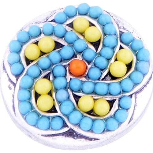 MDB18-273 Rhinestone Rotating Flower Snap Button Charms lot Jewelry 18mm 20mm Snap Buttons for Snap Button Bracelets Jewellery