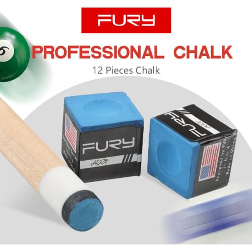 FURY Billiards Pool Cue Chalk 12pcs Snooker/Billiard Blue Oily Supplies Professional Billar Chalk Non-stick Billiar Accessories