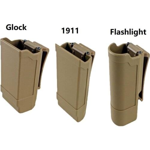 CQC Stack Magazine Pouch Holster Magazine Flashlight Holder for Glock 9mm To .45 Caliber 1911 Magazine for Hunting Accessories