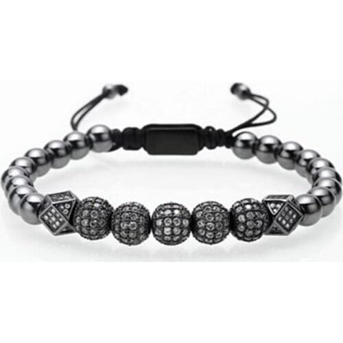 Micro pave Copper gold silver metal cz Cubic Zirconia rope adjustable Beads Bracelet Charm Braided Bangles yfg3d