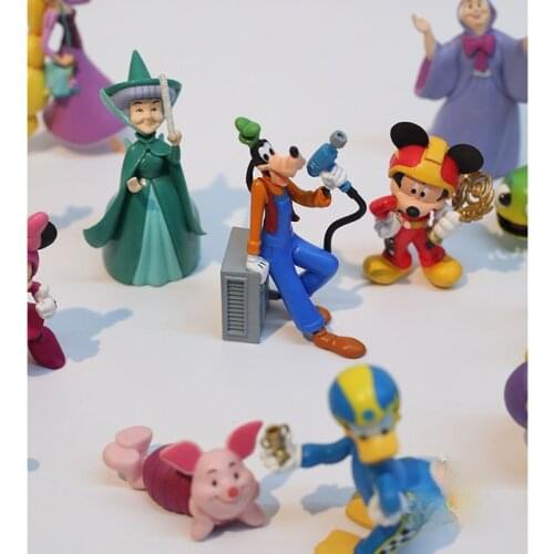 Disney Cute Tangled Olaf Elsa Winnie Mickey Dolls PVC Action Figure Model Children Play House Toy Ornament for Kids Gift New