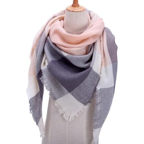 Fashion Winter Scarf For Women Scarf Cashmere Warm Plaid Pashmina Scarf Luxury Brand Blanket Wraps Female Scarves And Shawls